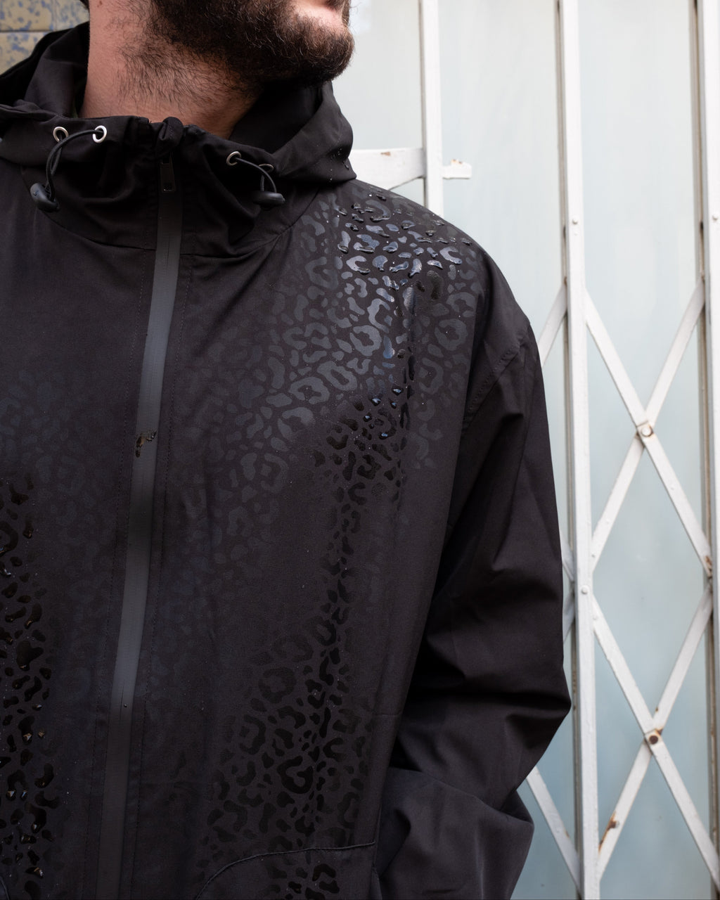 Veste de Pluie Réactive à l'Eau - Noir